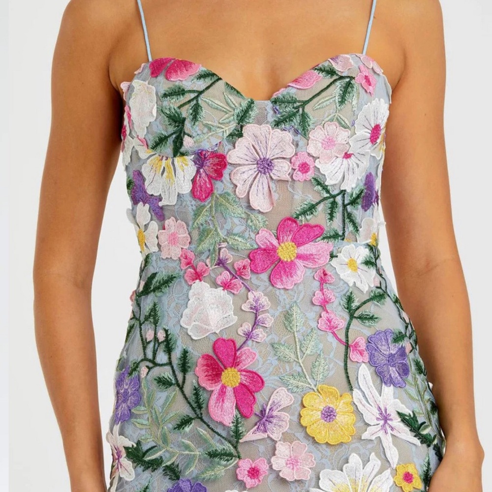 MAC DUGGAL 68897
Green Floral Embroidered Sleeveless Bustier Gown Size 2 - Picture 3 of 6